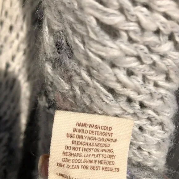 Free People Small Anthropologie Cardigan Sweater Knit Runaway Love Gray Top - Picture 11 of 13